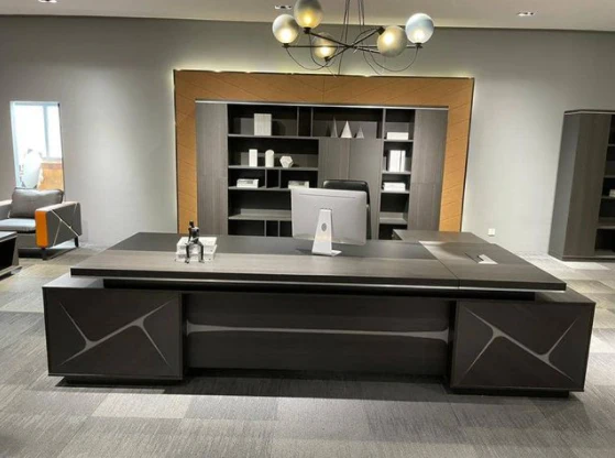 Complete executive office bundle with bookshelf, coffee table, 2.4m desk and cabinet