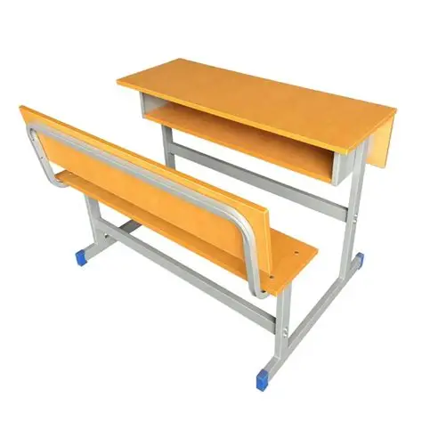 School classroom bundle with pupil desks, chairs and teacher desk